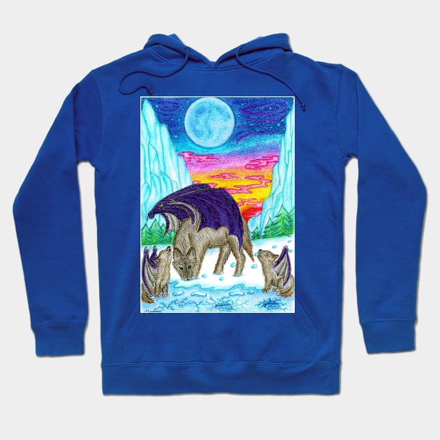 Wolf and cubs with wings Hoodie by MelanieJeyakkumar